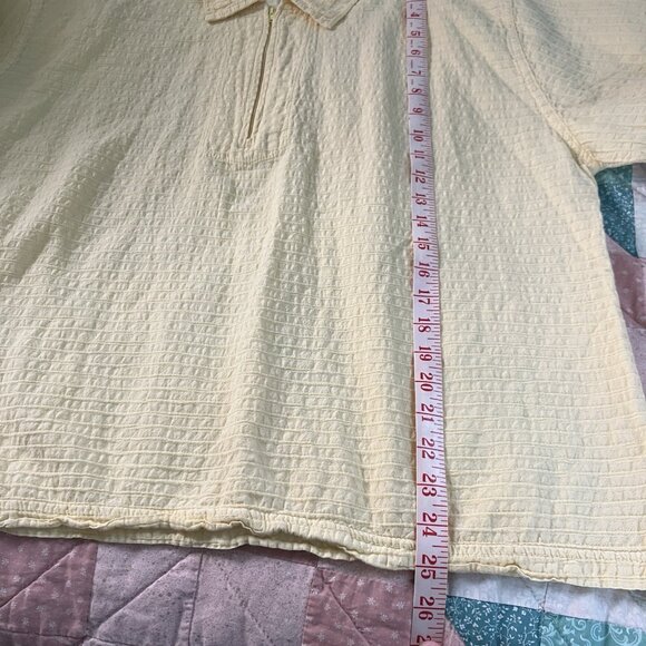 Vintage Mirage Cotton Gauze Shirt Womens Yellow 90s Beach Coastal - Picture 5 of 5